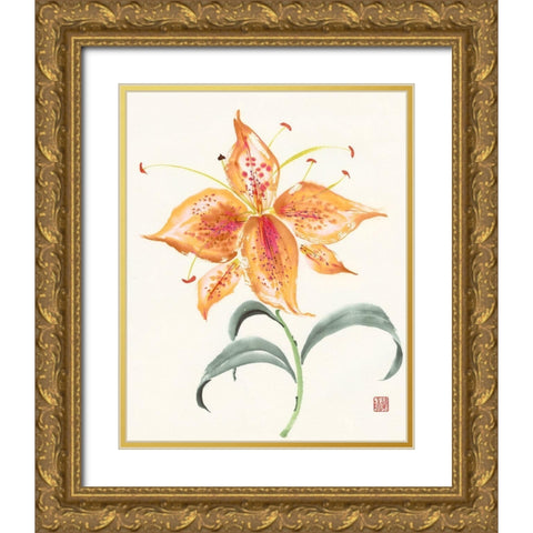 Pinwheel Passion Gold Ornate Wood Framed Art Print with Double Matting by Rae, Nan