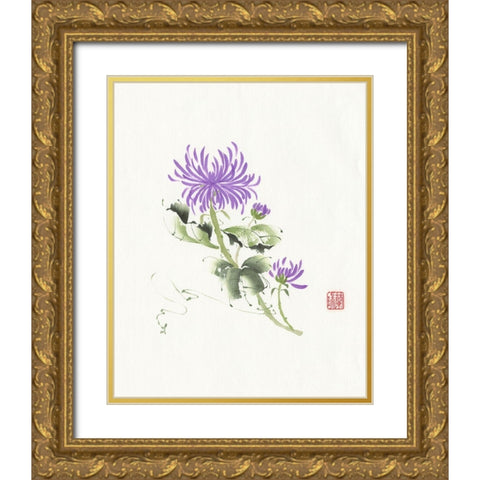 One of Four I Gold Ornate Wood Framed Art Print with Double Matting by Rae, Nan