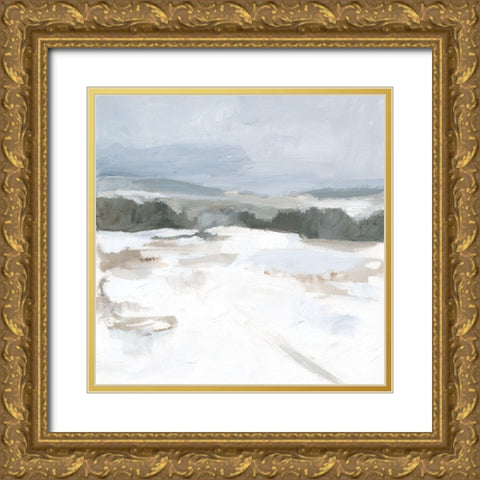 Silver Winter I Gold Ornate Wood Framed Art Print with Double Matting by Barnes, Victoria