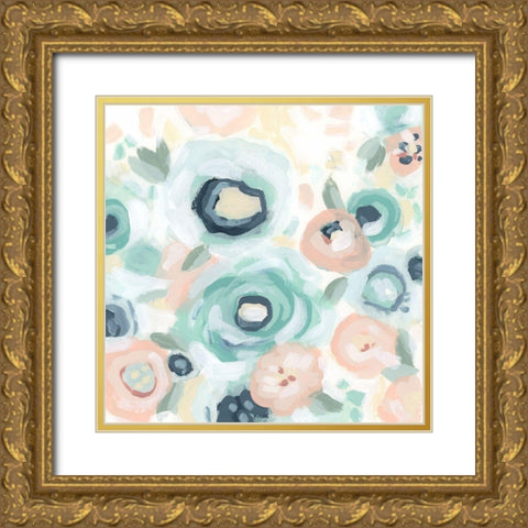 Fiore Field II Gold Ornate Wood Framed Art Print with Double Matting by Vess, June Erica