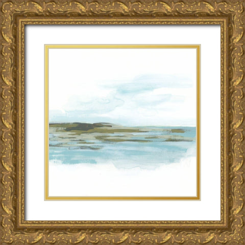 Shoreline Cameo I Gold Ornate Wood Framed Art Print with Double Matting by Vess, June Erica