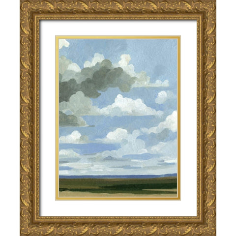 Great Plains Sky III Gold Ornate Wood Framed Art Print with Double Matting by Caroline, Emma