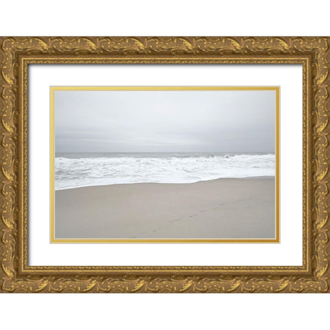 November Beach II Gold Ornate Wood Framed Art Print with Double Matting by Chandler, Sharon