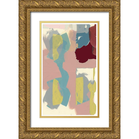 Big Shapes II Gold Ornate Wood Framed Art Print with Double Matting by Cartissi