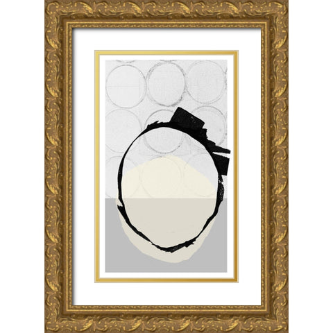 Monotone II Gold Ornate Wood Framed Art Print with Double Matting by Cartissi