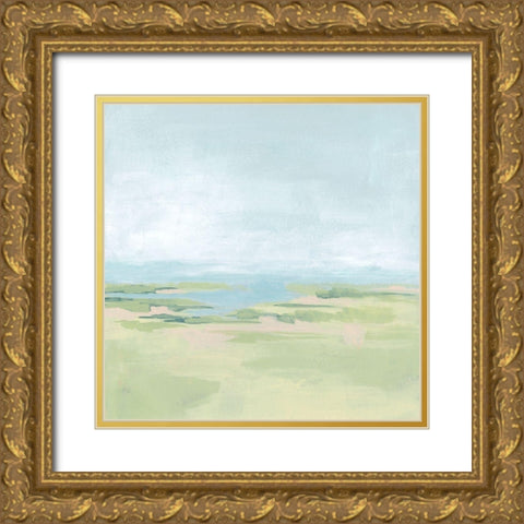 Soft Inlet I Gold Ornate Wood Framed Art Print with Double Matting by Vess, June Erica