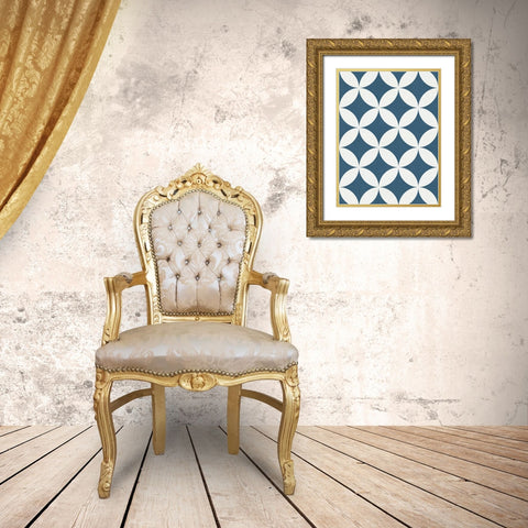 Shibori Pattern I Gold Ornate Wood Framed Art Print with Double Matting by Green, Jacob