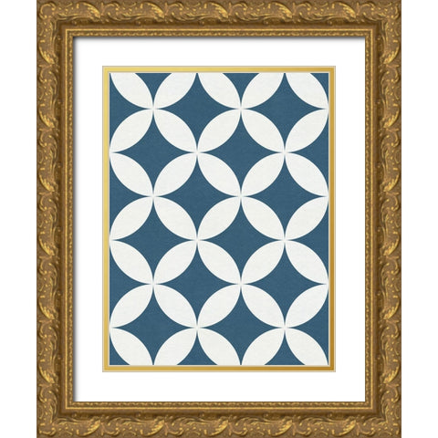 Shibori Pattern I Gold Ornate Wood Framed Art Print with Double Matting by Green, Jacob
