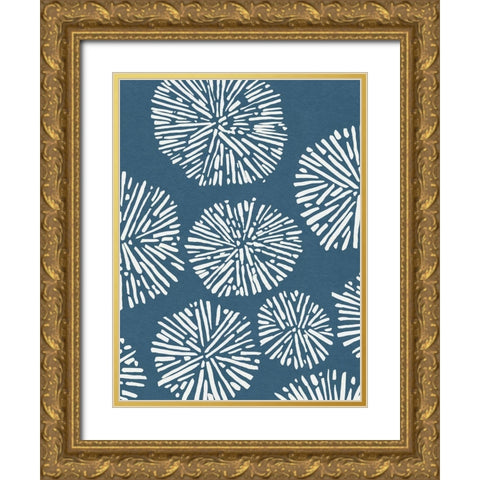 Shibori Pattern II Gold Ornate Wood Framed Art Print with Double Matting by Green, Jacob