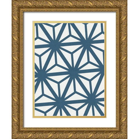 Shibori Pattern III Gold Ornate Wood Framed Art Print with Double Matting by Green, Jacob