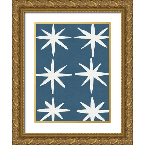 Shibori Pattern IV Gold Ornate Wood Framed Art Print with Double Matting by Green, Jacob