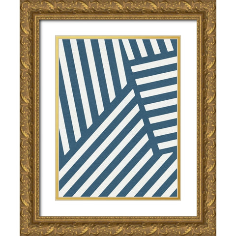 Shibori Pattern VI Gold Ornate Wood Framed Art Print with Double Matting by Green, Jacob