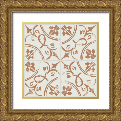 Ceramic Tile I Gold Ornate Wood Framed Art Print with Double Matting by Wang, Melissa