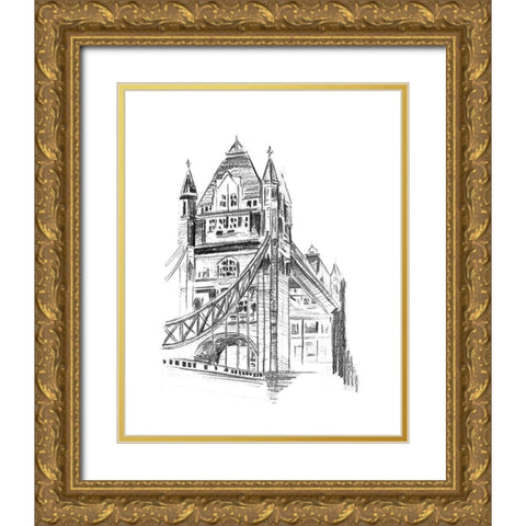 Day Street III Gold Ornate Wood Framed Art Print with Double Matting by Wang, Melissa