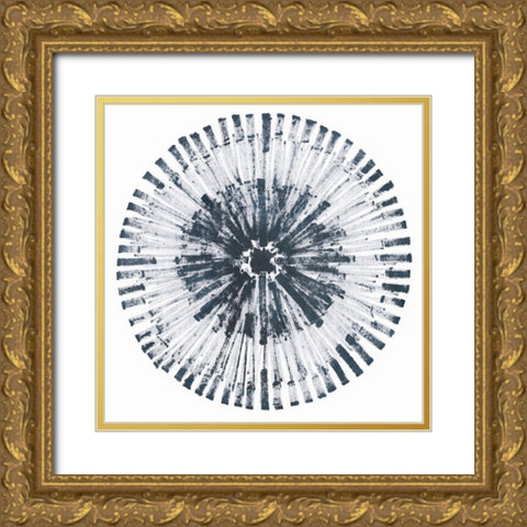 Batik Bullseye II Gold Ornate Wood Framed Art Print with Double Matting by Vess, June Erica