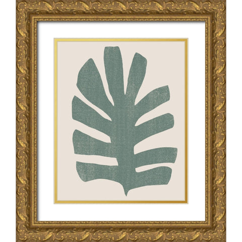 Palm Morph III Gold Ornate Wood Framed Art Print with Double Matting by Vess, June Erica