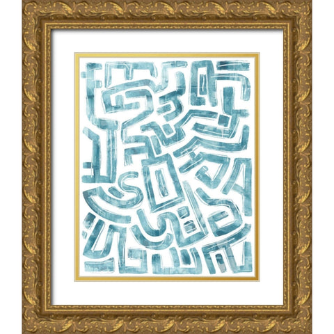 Labyrinth I Gold Ornate Wood Framed Art Print with Double Matting by Vess, June Erica