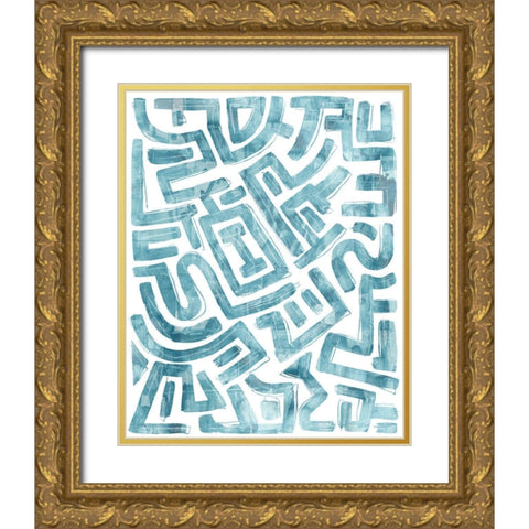 Labyrinth II Gold Ornate Wood Framed Art Print with Double Matting by Vess, June Erica