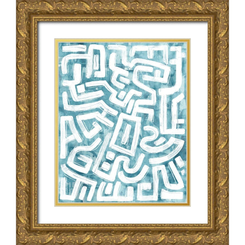 Labyrinth III Gold Ornate Wood Framed Art Print with Double Matting by Vess, June Erica