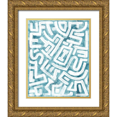 Labyrinth IV Gold Ornate Wood Framed Art Print with Double Matting by Vess, June Erica