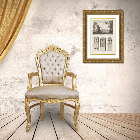 Antique Architectural Details II Gold Ornate Wood Framed Art Print with Double Matting by Unknown