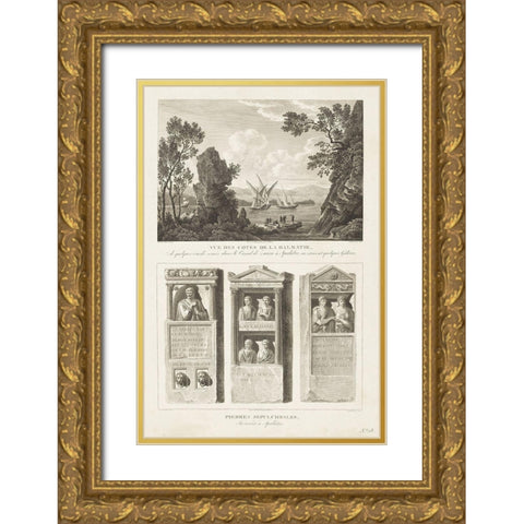 Antique Architectural Details II Gold Ornate Wood Framed Art Print with Double Matting by Unknown