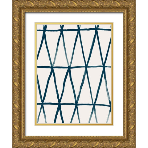 Monochrome Signals II Gold Ornate Wood Framed Art Print with Double Matting by Vess, June Erica
