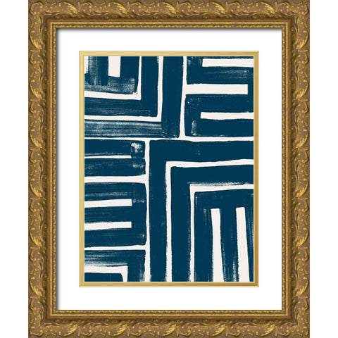 Monochrome Signals IV Gold Ornate Wood Framed Art Print with Double Matting by Vess, June Erica