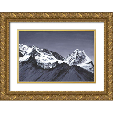 Moonlit Mountain Range I Gold Ornate Wood Framed Art Print with Double Matting by Willett, Michael