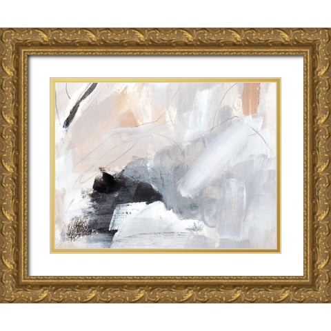 Neutral Folds II Gold Ornate Wood Framed Art Print with Double Matting by Warren, Annie
