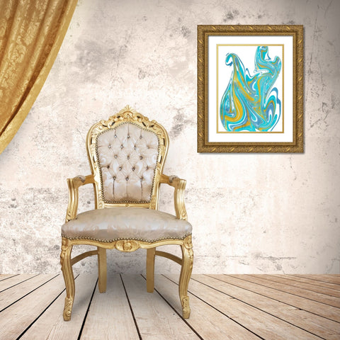 Galaxie IV Gold Ornate Wood Framed Art Print with Double Matting by Longley, Alicia