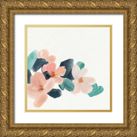 Brushed Petals I Gold Ornate Wood Framed Art Print with Double Matting by Warren, Annie