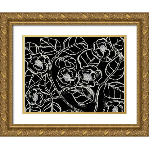 Anyplace I Gold Ornate Wood Framed Art Print with Double Matting by Wang, Melissa