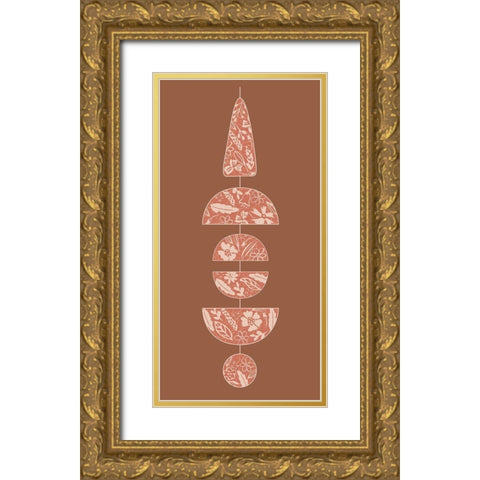 Moon Chime II Gold Ornate Wood Framed Art Print with Double Matting by Wang, Melissa