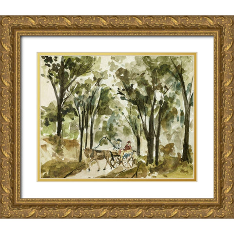 Late Autumn I Gold Ornate Wood Framed Art Print with Double Matting by Wang, Melissa