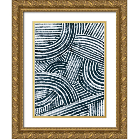 Pattern Maze in Ink I Gold Ornate Wood Framed Art Print with Double Matting by Vess, June Erica