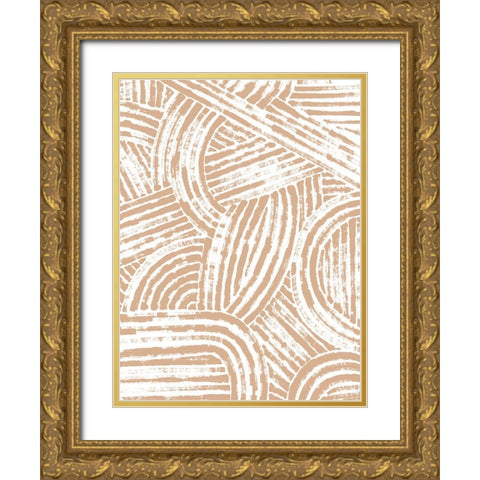 Pattern Maze in Apricot II Gold Ornate Wood Framed Art Print with Double Matting by Vess, June Erica