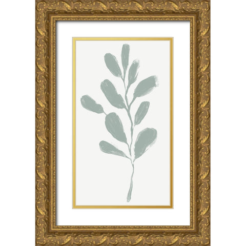 Soft Sprig Trio II Gold Ornate Wood Framed Art Print with Double Matting by Vess, June Erica