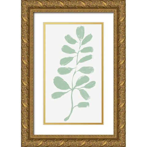 Soft Sprig Trio III Gold Ornate Wood Framed Art Print with Double Matting by Vess, June Erica