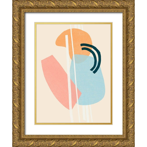 Memphis Symphony I Gold Ornate Wood Framed Art Print with Double Matting by Vess, June Erica