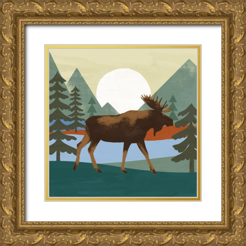 Trailside Animals III Gold Ornate Wood Framed Art Print with Double Matting by Barnes, Victoria