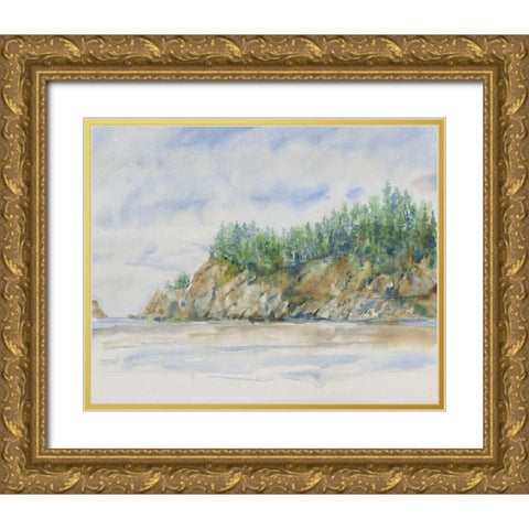 Watercolor Shore I Gold Ornate Wood Framed Art Print with Double Matting by OToole, Tim