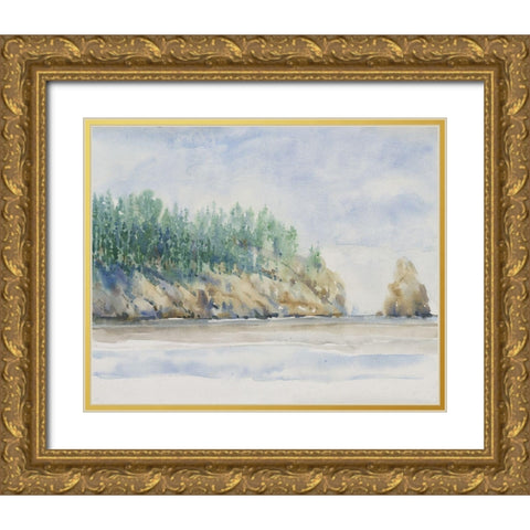 Watercolor Shore II Gold Ornate Wood Framed Art Print with Double Matting by OToole, Tim