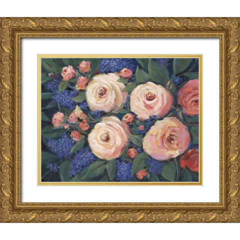 Floral Touch I Gold Ornate Wood Framed Art Print with Double Matting by OToole, Tim