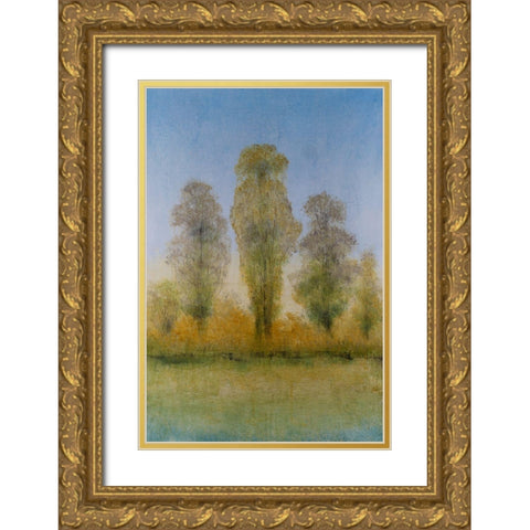 Gilded Trees I Gold Ornate Wood Framed Art Print with Double Matting by OToole, Tim