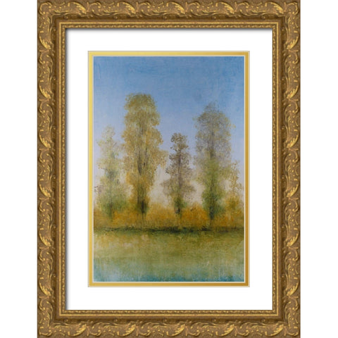 Gilded Trees II Gold Ornate Wood Framed Art Print with Double Matting by OToole, Tim