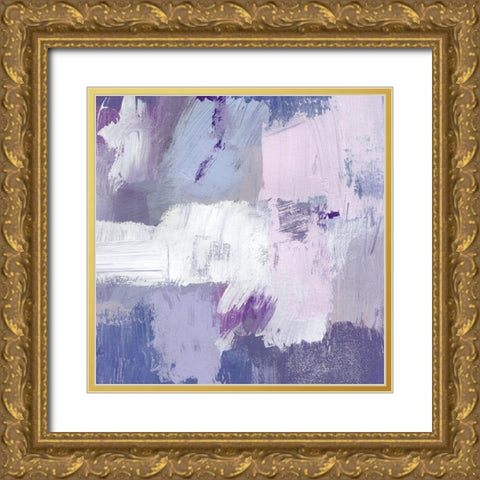 Periwinkle Pastiche III Gold Ornate Wood Framed Art Print with Double Matting by Barnes, Victoria