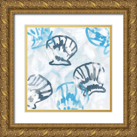 Shell Swirl III Gold Ornate Wood Framed Art Print with Double Matting by Vess, June Erica