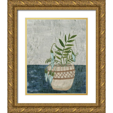 Corner Plant I Gold Ornate Wood Framed Art Print with Double Matting by Wang, Melissa