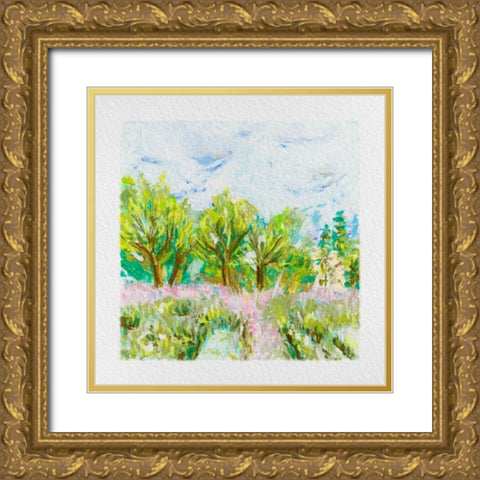Summer Field III Gold Ornate Wood Framed Art Print with Double Matting by Wang, Melissa